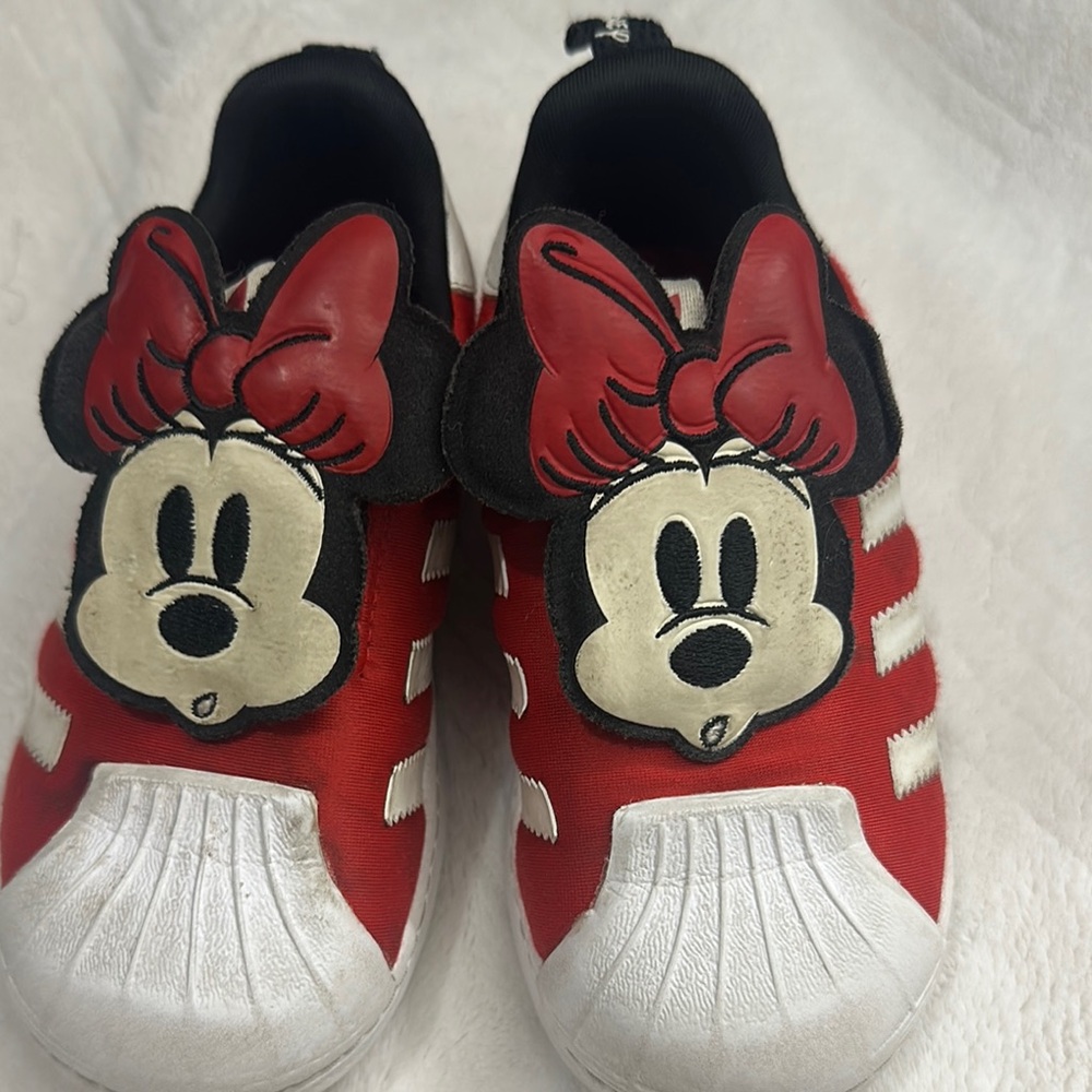 Adidas Red and Black Sneakers with Playful Design